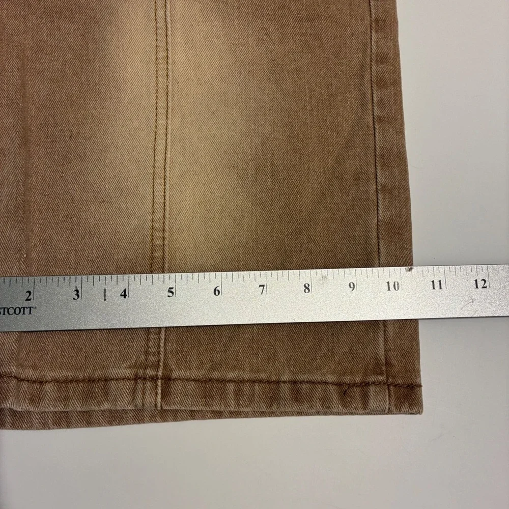 Jeans Wear Medium Brown Sand Washed Denim Shorts Elastic Waist Streetwear Size M